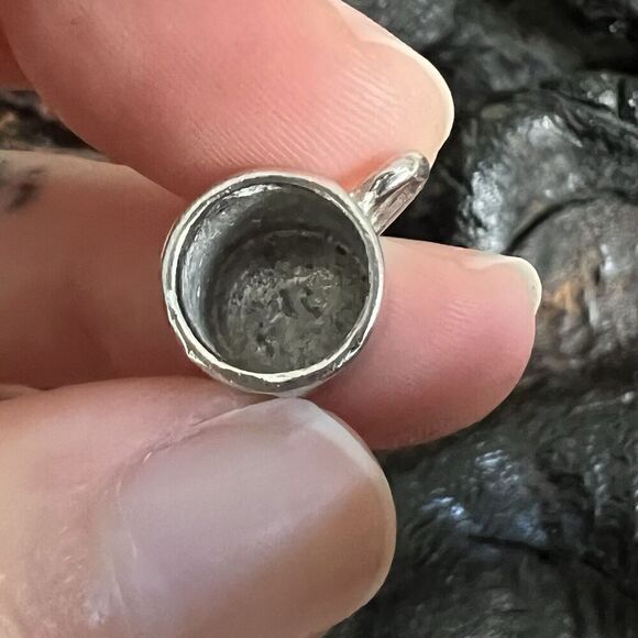 Vintage Sterling Silver Charm Small Cup Baby Birth Delivery Family - Picture 4 of 9